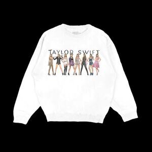 NEW Taylor Swift 1989 Eras Tour White Crewneck Sweatshirt M
